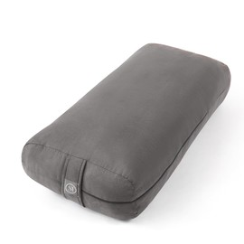 Sweet Home Collection Sweet Home Collection Bolster Pillow for Restorative Supportive Cushion for Meditation Yoga, Pilates, and Relaxation Buckwheat Hulls-Removable Cover, Rectangular (Filled with 100% Cotton), Gray
