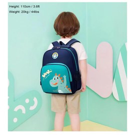 Pawleso Kita Backpack, Children's Backpack for Toddlers 2-7 Years, Dino Backpack Nursery, 32 x 25 cm Preschool Backpack for Children 80-120 cm, Children's Dinosaur Backpack Boys, Dark blue dinosaur