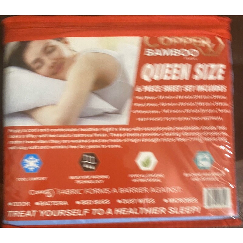 Copper X Sheet Set Queen Size Infused Copper X Bamboo