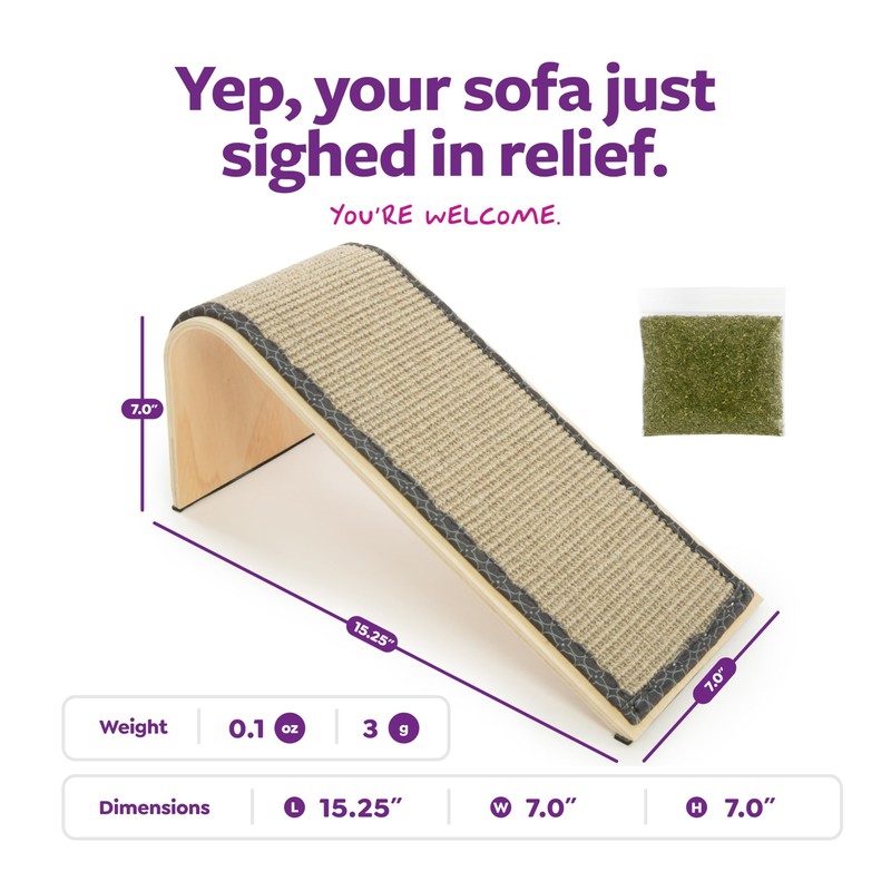 SmartyKat Sisal Angle Ramp Cat Scratcher, Natural Woven Sisal Surface