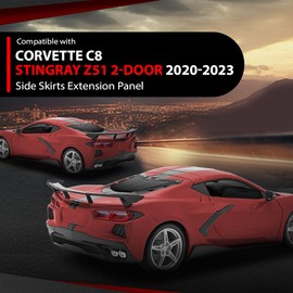Side Skirts Extension Panel Lip Compatible with Chevy Corvette C8 Stingray Z51 2-Door 2020-2023