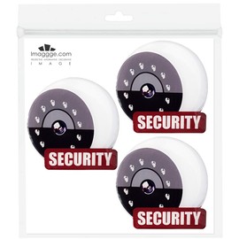 imaggge.com 3 Security Camera Stickers - Deterrent for Thieves - Extremely Resistant to Scratches, Rain, Gel, UV - 60mm x 60mm - Thickness 2mm