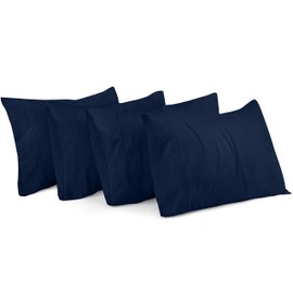 Utopia Bedding King King Pillow Cases - 4 Pack - Envelope Closure - Soft Brushed Microfiber Fabric - Shrinkage and Fade Resistant Pillow Covers 20 X 36 Inches (King Std, Navy)