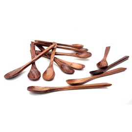 Small Wooden Spoons, 6PCS Small Soup Spoons Serving Spoons Wooden Teaspoon for Coffee Tea Jam Bath Salts. Wooden Salt Spoons Tasting Spoon (6PCS (6" inch Rosewood))