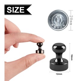 Magnetic Pin, Super Strong Magnetic Pin, Magnetic Hook, Small Storage Ideal for Refrigerator, Whiteboard, Bulletin Boards, Maps, School, Office, Kitchen, Office Supplies (Set of 12)