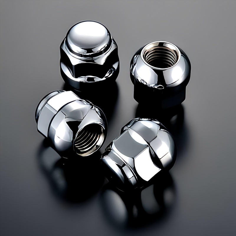 Honda "Genuine Type" 4 Hole Wheel Short Nut Chrome Plated