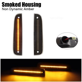 2PCS High Quality Amber LED Side Marker Lights for Jeep Cherokee All Models 97-01 Front Bumper Accessory Indicator LampsNumber of Bulbs: 2, Light Color: Smoke non Dynamic Amber, Lamp Type: LED