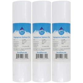 3-Pack Replacement for Aqua Pure AP101T Polypropylene Sediment Filter - Universal 10-inch 5-Micron Cartridge Compatible with Aqua Pure AP101T Whole House Water Filter - Denali Pure Brand