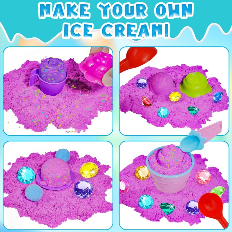 Bbiamsleep Ice Cream Sensory Bin, 61 Pcs Ice Cream Sensory