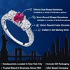 Gem Stone King 2.52 Cttw Red Created Ruby 3-Stone Engagement