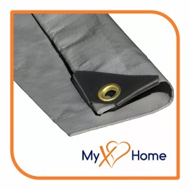 MyXOHome 7 x 10 Silver Color 12 Mil Heavy Duty Tarp / Canopy