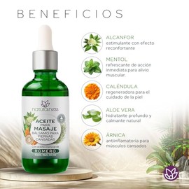 Naturalness Bálsamo Corporal para Masaje Terapéutico Piernas Cansadas 30 ml – Mentol y Alcanfor con aceite esencial de Romero, Sensación de Bienestar 