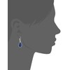 Nine West Silvertone and Denim Tear Drop Earrings, Resin