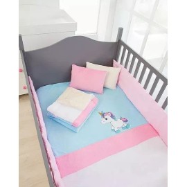 Chiqui Mundo Cobertor Bordado Cunero Unicornio Microfibra Calientito