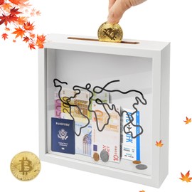 Adventure Archive Box, Travel Adventure Archive Box, 20 x 20 Travel Collection Box, Travel Box for Memories, Keepsakes, Travel, Collector's Box with Wall and Table Decoration