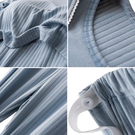 aromm Women Maternity Short Sleeves Nursing Shirts Tops and Long Casual Pants Breastfeeding Clothes Set Blue,M