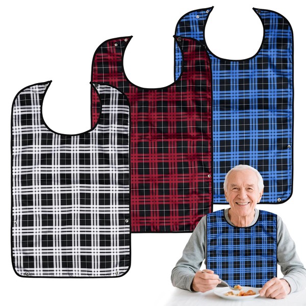 VOPHIA 3 Pack Adult Bibs for Men Washable Bib Reusable