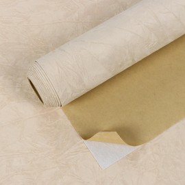VEELIKE Beige Crushed Velvet Flocking Liner Self Adhesive Felt Fabric 15.7''x118'' Soft Velvet Drawer Liner for Dresser Jewelry Box Art Crafts DIY Project Peel and Stick Beige Fabric Wallpaper Roll