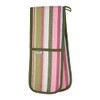 Dexam Recycled Cotton Striped Double Oven Gloves - Green