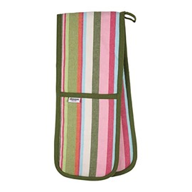 Dexam Recycled Cotton Striped Double Oven Gloves - Green