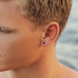 OIDEA Non-Piercing Ear Cuff Magnetic Set, Ear Clips Men Women Unisex Vintage Ear Cuff Stainless Steel Punk Rock Earcuffs Earrings in Black Gold Silver Blue Earrings Lace Circle Gift, Stainless Steel,