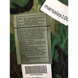Winston Salem Industries for the Blind new Genuine US Military Surplus USGI Woodland Camo Poncho Liner WOOBIE Blanket