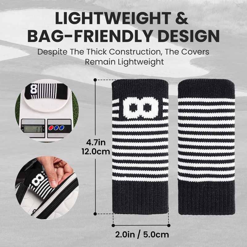 Gkandi Golf Iron Head Covers Value 10 Pack Stripes Knit