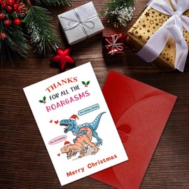 JUESMOS Funny Christmas Card for Men Women - Christmas Greeting Card with Envelope Naughty Christmas Card for Him Her - Inappropriate Rude Christmas Card for Adults Wife Husband Boyfriend Girlfriend