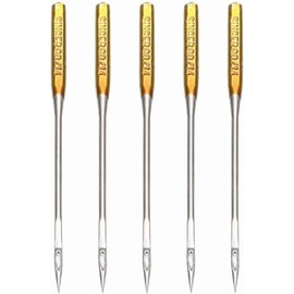 10 Pcs Golden Sewing Machine Needles,Big Eye Sewing Machine Home Sewing Machine Needles Sewing Macine Size 14/16/18 (Size 16) Sewing Notions and Supplies, Universal Fit, Home Use