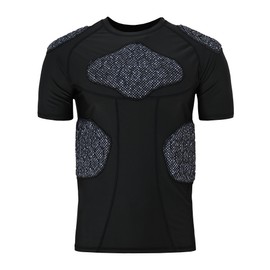 2BOLD Football Men Padding Shirt (Grey-Black, X-Large)