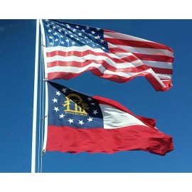 RUFFIN FLAG ® USA 25 FT Residential Flag Pole Flagpole Kit & 3x5 US American Flag MADE IN USA MAGA