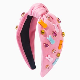 RUIOMII Pink Easter Headbands for Women and Girls Bunny Headband Easter Hair Accessories