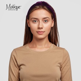 Motique Accessories 1.5 Inch Velvet Braid Headband Women and Girls Hair Band (Purple)