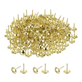 MECCANIXITY Upholstery Tacks for Furniture, 5/16 Inch (7.5 x 17mm) Metal Round Black Thumb Tacks for Wall Decorative Upholstery Nails DIY Project Home Decor (Gold, Pack of 180)