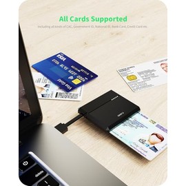 AKERU Lector de tarjetas CAC portátil USB C DOD Lector de tarjetas inteligentes militares tipo C, compatibilidad universal, para Mac/Windows con indic