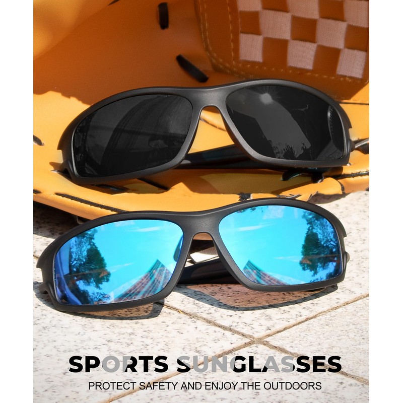 QALLY Polarized-Sunglasses-Men Sports Mens-Sunglasses: Sun-Glasses with UV400 Protection for Driving