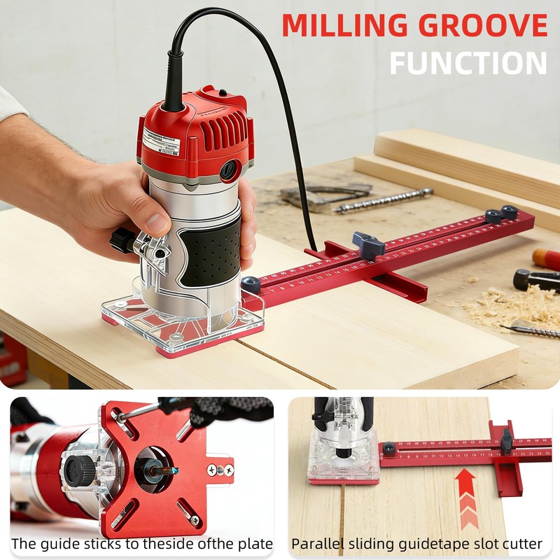 4 in 1 Router Milling Groove Bracket,Cabinet Hardware Jig and