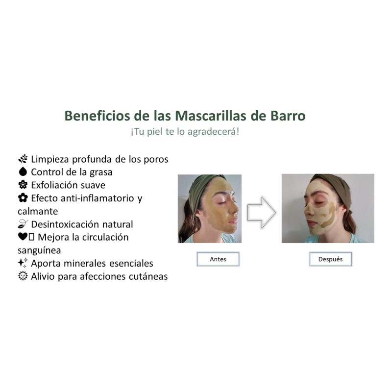 Mascarilla De Barro Natural Limpieza Facial Profunda 450 Ml Grasa