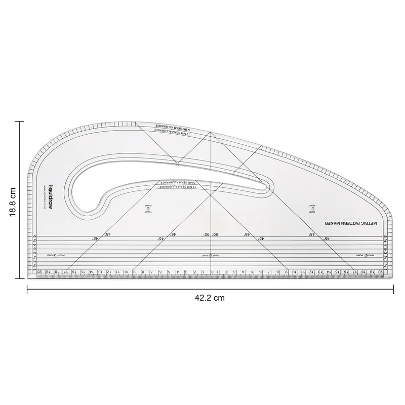 Liquidraw Pattern Maker Perspex Pattern Marking Ruler - 43 x