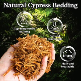 MAQIHAN 14.8 OZ Cypress Mulch Reptile Bedding - Forest Floor Substrate Snake Bedding Ball Python Tortoise Bedding Reptile Bark Bedding for Snakes Box Turtles Lizards