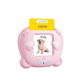 Dokkita Sprechende Flash-Karten, Lernspielzeug, Standard Italienisch-224 Blätter 448 Wörter, Vorschule Geschenk Spielzeug für Mädchen Jungen (Rosa)