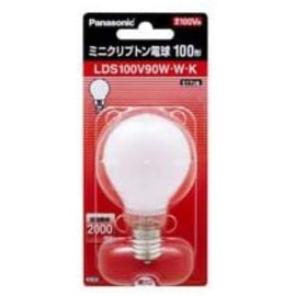 パナソニック ミニクリプトン電球 100V 100W形 E17口金 45mm径 クリア LDS100V90WCK