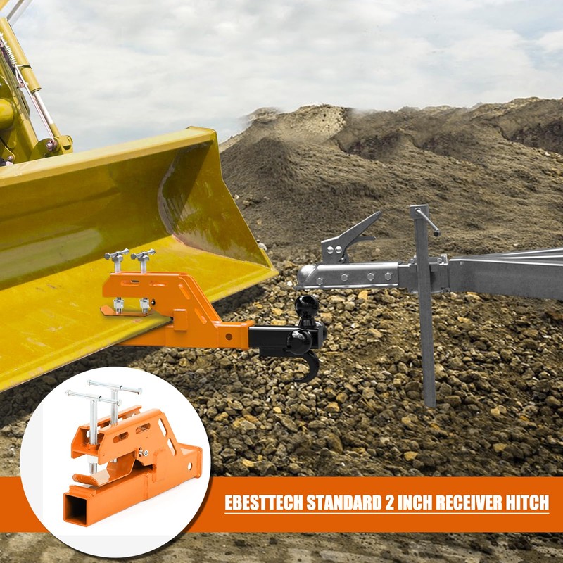 EBESTTECH Tractor Bucket Receiver Hitch 2 inch Clamp on Trailer