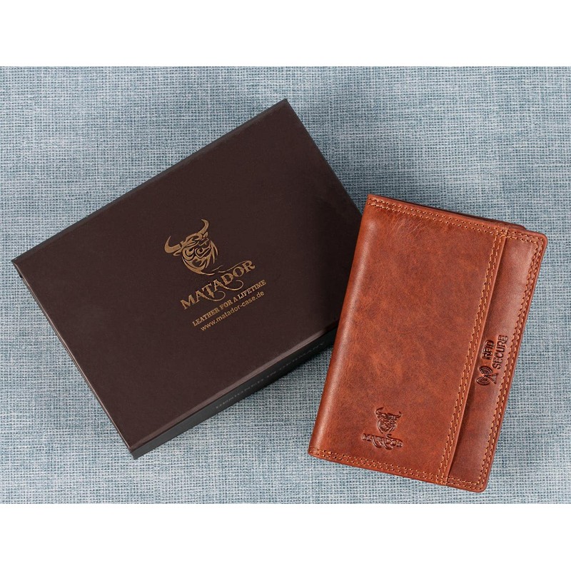 Protective Men's/Women's Unisex Leather Wallet Purse in Vintage Brown Wallet
