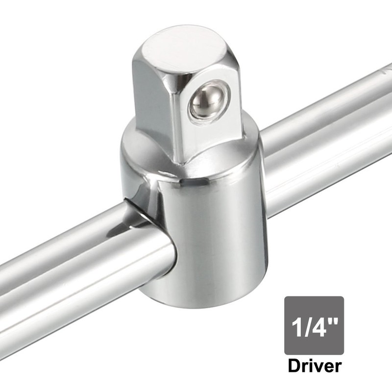 uxcell 1/4 Inch Drive Sliding Wrench Breaker Bar Adjustable T-Handle