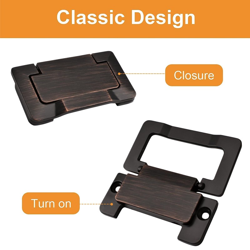 MOROBOR Pocket Doors Drawer Handle, 4pcs Zinc Alloy Flush Pull