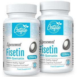 Liposomal Fisetin with Quercetin 60 Softgels - High Dose 1200 mg per Serving - Maximum Bioavailability - Natural Anti-Ageing Senolytic by Cestfilo (Pack of 2)