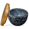 salomayes Large Marble Salt Cellar With Lid, Salt Box Spice