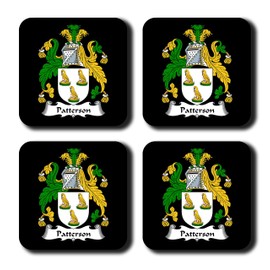 Patterson Coat of Arms/Family Crest Coaster Set, by Carpe Diem Designs – Made in the U.S.A.