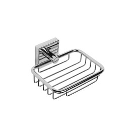 Croydex Flexi-Fix Chester Soap Basket, Zinc Alloy, Silver, 54 x 130 x 120mm